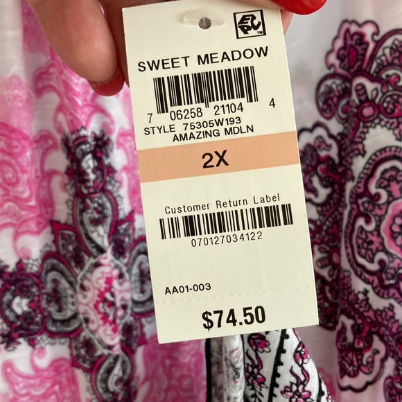 INC International Concepts NEW W/ TAG SZ 2XL Sweet Meadow Shirt Top Blouse - Picture 3 of 8